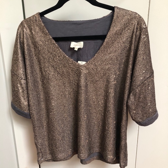 NWT Anthropologie Deletta sequin shirt, sz M - Picture 1 of 7
